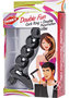 Frisky Double Fun Cock Ring With Double Penetration Vibrator - Black